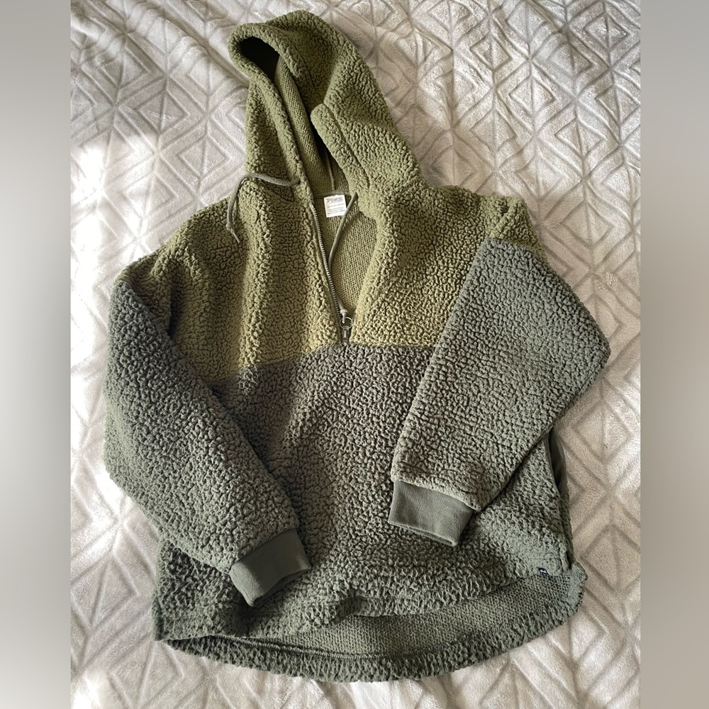 Victoria’s Secret PINK - green fleece hoodie - XS